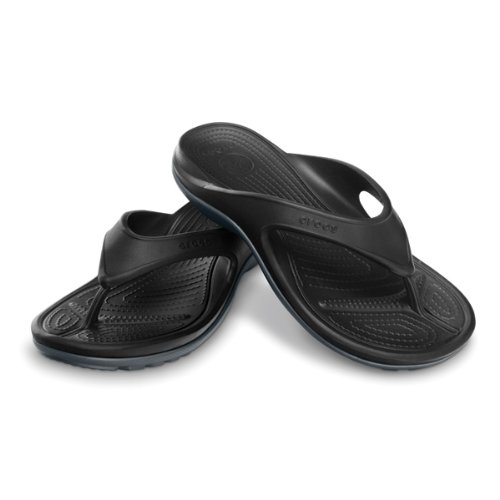 crocs Duet Athens Flip Flop,Black/Graphite,Men's 9 M US/Women's 11 M US