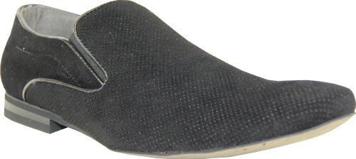 BRAVO Men's Dress Shoes BERTO-6 Faux Suede?Loafer Fashion with a Plain Round Point Toe?