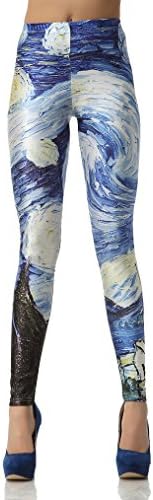 Seeknice Women's Printed Leggings Pants (Free, DK019)