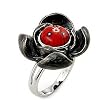 Millacreli Black/Red Flower Ring