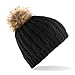 Beechfield Ladies/Womens Faux Fur Pom Pom Winter Beanie