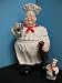 Italian fat chef waiter cookie jar set bistro kitchen home decor + matching toothpick holder