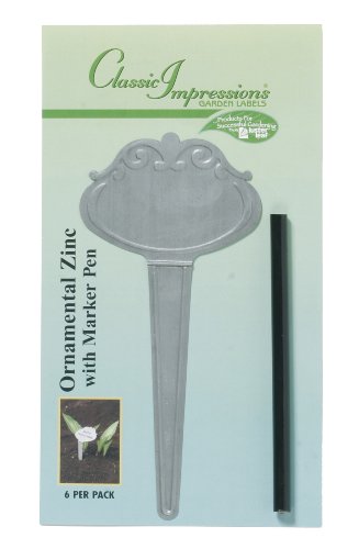 Luster Leaf Classic Impressions Ornamental Zinc Garden Plant T-Label - 6 Pack 779