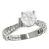 2 Row Pave Diamond Engagement Ring .63cttw (CZ ctr)