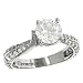 2 Row Pave Diamond Engagement Ring .63cttw (CZ ctr)