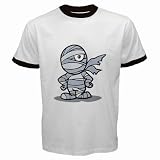 Men's Customized HALLOWEEN SPOOKY CREEPY COSTUME 100% Cotton White Ringer T-shirt