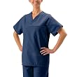 Medline Unisex Reversible Scrub Top with Set in Sleeves - Navy