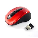 IMAGE OF Red 2.4G Wireless Optical Mouse Set with Dpi Switch Red up to 30 Feet w/Nano receiver (800-1201 DPI)