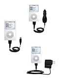 Deluxe Kit for the Apple iPod Video (30GB) includes a USB cable with Car and Wall Charger - Gomadic Brand w/ TipExchange Technology