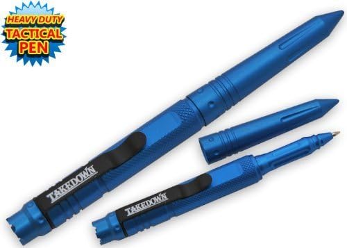 P-15900-BL "6""" TAKEDOWN Tactical Pen w/ Clip- ocd6s54e383 Metallic Blue Finish self defence kba6o9c13 defense ninja martial art by AVKoshbox