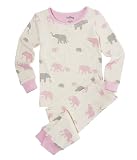 Hatley  Girls 7-16 Polo Pajama Set - Pink Elephants