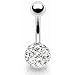 Bauchnabel Piercing Schmuck Swarowsky Ball Material Chirurgenstahl Farbe Klar