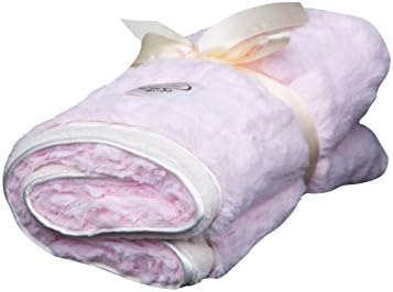 LUXE BABY Cloud Faux Fur Stroller Blanket, Pink