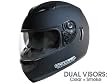 DOT APPROVED - MOTORCYCLE FULL FACE HELMET DUAL VISOR (CLEAR & SMOKE) MATTE FLAT BLACK SPORT STREET BIKE CRUISER SNOWMOBILE HELMET - LARGE