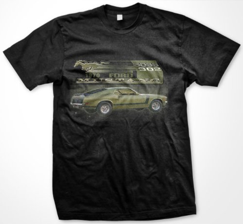 1970 Ford Mustang Boss 302 Mens T-shirt, Officially Licensed Ford Motor Company Mens Shirt,  Black