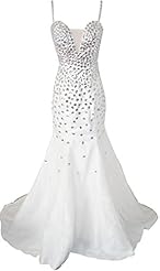 Beaded Cocktail Satin/Taffeta Mermaid Spaghetti Strap Evening Dress/Homecoming Dress/Prom Dress/Party Dress/Wedding Dress 