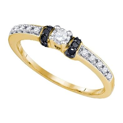 Cheap Girls Jewelry 0.27CTW BLACK DIAMOND FASHION RING For Sale