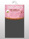 DRAP HOUSSE UNI 160*200 cm <b>SOLEIL D OCRE</b> GRIS ANTHRACITE Grand lit 2 Pers.100% Coton 57 Fils