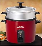 Aroma ARC717-1NGR 7 Cup Pot Style Rice Cooker, Red
