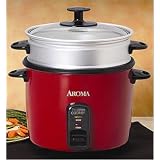 Aroma ARC717-1NGR 7 Cup Pot Style Rice Cooker, Red by The Aroma Housewares Company