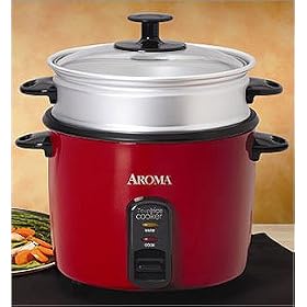 Aroma ARC717-1NGR 7 Cup Pot Style Rice Cooker, Red by The Aroma Housewares Company