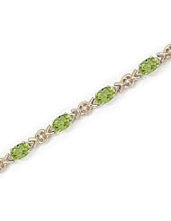 10kt Yellow Gold Oval Peridot and Diamond Bracelet