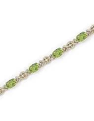 10kt Yellow Gold Oval Peridot and Diamond Bracelet