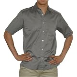 Mens Tommy Bahama Indigo Palms Denim Co. grey casual shirt including a single front chest pocket. Very high quality full front button up shirt made with the high quality cotton and an impeccable designer fit. Great authentic short sleeve top to match with various styles. (Size: M)