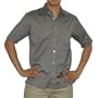 Mens Tommy Bahama Indigo Palms Denim Co. grey casual shirt including a single front chest pocket. Very high quality full front button up shirt made with the high quality cotton and an impeccable designer fit. Great authentic short sleeve top to match with various styles. (Size: M)