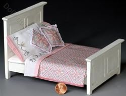 1:24 Miniature Pink Mint Quilt by Lindee's Little Linens