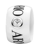 Emporio Armani Ladies White Acrylic Cuff with Black Logo Detail