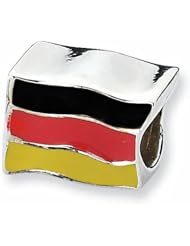 Sterling Silver Reflections Germany Flag Bead QRS1948