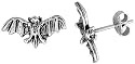Small Sterling Silver Bat Stud Earrings