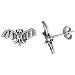 Tiny Sterling Silver Bat Stud Earrings