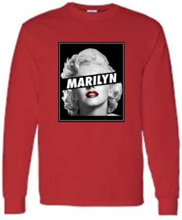 Men's/Unisex Censored Sexy Marilyn RED Long Sleeve T-shirt (Small)