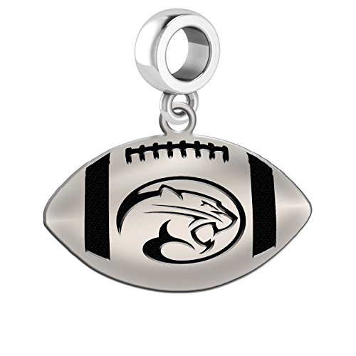 Houston Cougars Sterling Silver Football Cut Out Drop Charm Fits All European Style Charm Bracelets