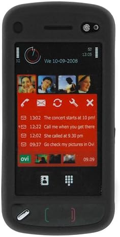 Solid Black Snap On Rubberized Hard Cover Case for Nokia N97 Cell Phone