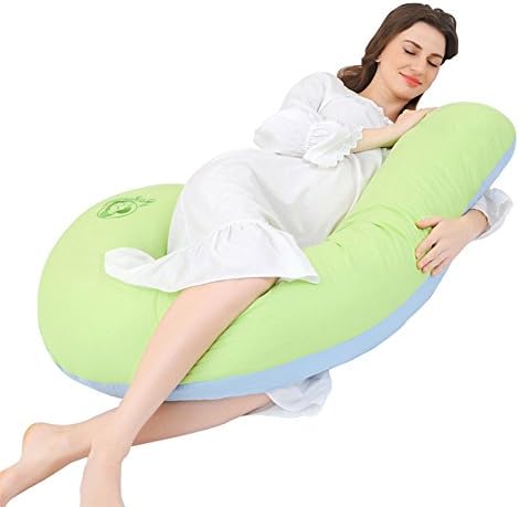 Joyourbaby L Shape Multifunctional Side Sleeping Pillow-Pregnancy Body Pillows (Green Blue)
