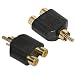 1 RCA Phono male to 2 female Audio Gold Splitter Adaptor