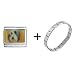 Bearded Collie Dog Italian Charm Bracelet