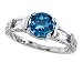 2.60 cttw 925 Sterling Silver 14K White Gold Plated Genuine Blue Topaz Engagement Ring - Gold Plated Silver