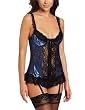 Shirley of Hollywood Women's Satin Tapestry Flowered Jacquard Long Line Bustier