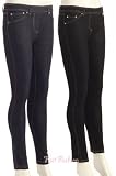 Womens Full Length Diamante Stretch Denim Jeggings Leggings / Size 8-18 - £8.99