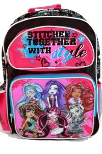Monster High Skull Goth Goulfriends ALL STUDENTS Large Backpack Bag Tote NEW