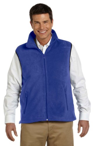 Harriton Men's Midweight Full-Zip Fleece Vest, TRUE Royal, Large price