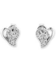(X1000Diamond-FBA) 18K/750 White Gold Heart Shape Diamond Stud Earring (0.32 cttw, G-H Color, VS2-SI1 Clarity)