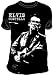 Elvis Costello BLACK & WHITE GUITAR PORTRAIT Black T-shirt Tee