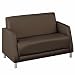 NBF Signature Series Leather Loveseat Black Mammut Leather/Steel Legs