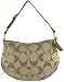 Authentic Coach Ali Signature Sateen Flap Handbag 13641 Brass/Khaki/Bronze
