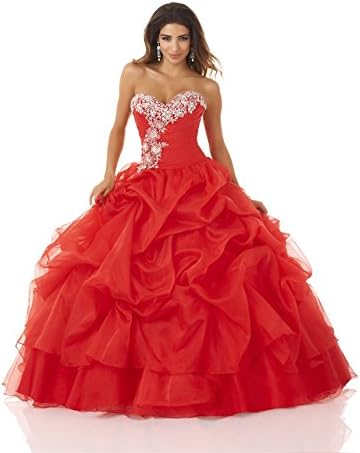 Bonny Bridal Bloom Quinceanera Prom Gown 5305 Red/Platinum Size 10 (Guaranteed Authentic)
